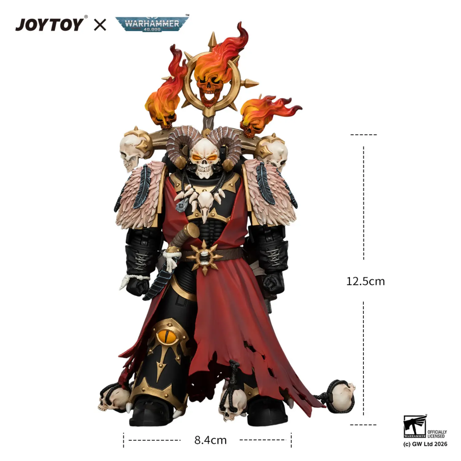 the size of Action Figure - Black Legion Master of Possession with Staff of Possession and Bolt Pistol 1 18 - JOYTOY Warhammer 40K in white background The Size Of Action Figure Black Legion Master Of Possession With Staff Of Possession And Bolt Pistol 1 18 Joytoy Warhammer 40k In White Background