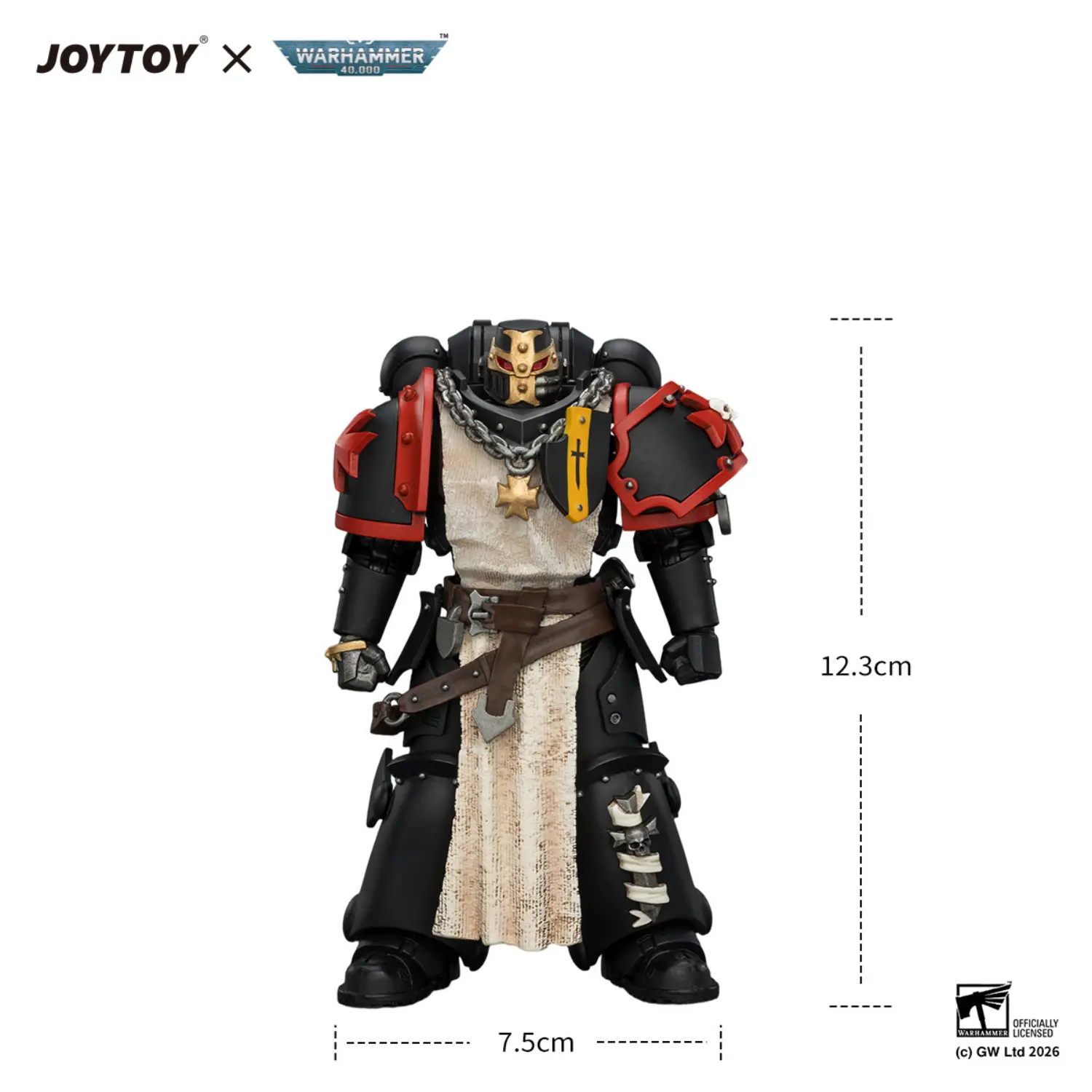 the size of Action Figure - Black Templars Crusader Ancient with Power Sword and Bolt Pistol 1 18 - JOYTOY Warhammer 40K in white background The Size Of Action Figure Black Templars Crusader Ancient With Power Sword And Bolt Pistol 1 18 Joytoy Warhammer 40k In White Background