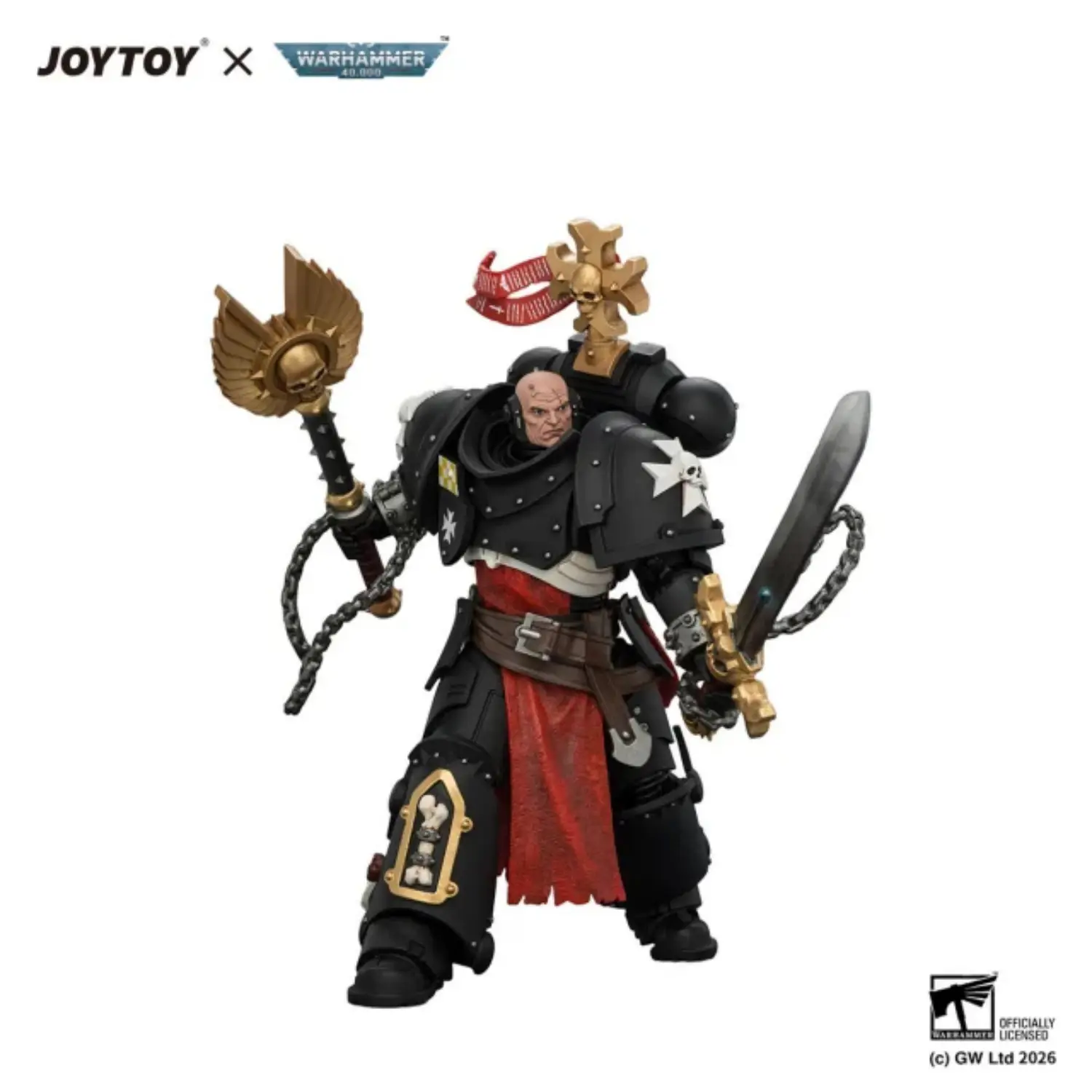 Action Figure - Black Templars Execrator 1 with Crozius Arcanum and Master-Crafted Power Weapon 1 18 - JOYTOY Warhammer 40K in white background 4 Action Figure Black Templars Execrator 1 With Crozius Arcanum And Master Crafted Power Weapon 1 18 Joytoy Warhammer 40k In White Background 4