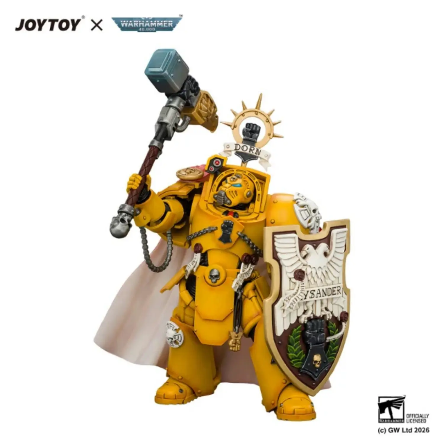 Action Figure - Imperial Fists Darnath Lysander with Thunder Hammer and Storm Shield 1 18 - JOYTOY Warhammer 40K in white background 5 Action Figure Imperial Fists Darnath Lysander With Thunder Hammer And Storm Shield 1 18 Joytoy Warhammer 40k In White Background 5