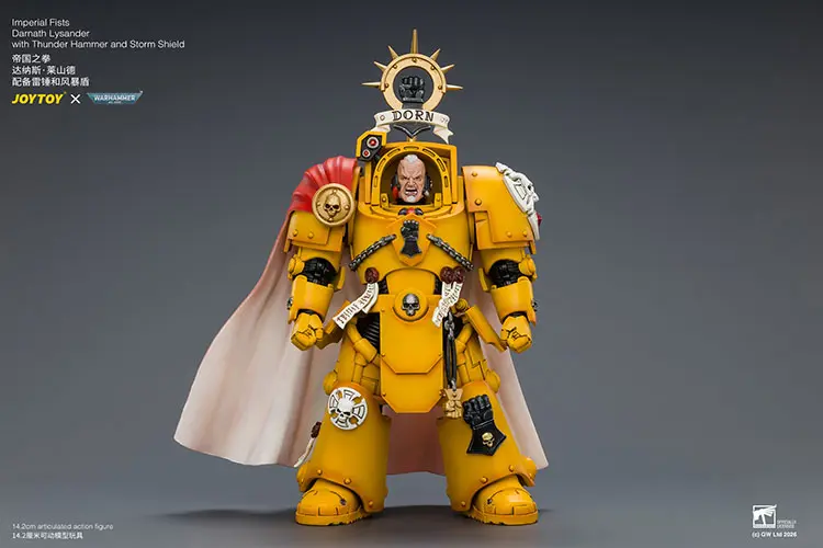 Action Figure - Imperial Fists Darnath Lysander with Thunder Hammer and Storm Shield 1 18 - JOYTOY Warhammer 40K rectangle image 1 Action Figure Imperial Fists Darnath Lysander With Thunder Hammer And Storm Shield 1 18 Joytoy Warhammer 40k Rectangle Image 1