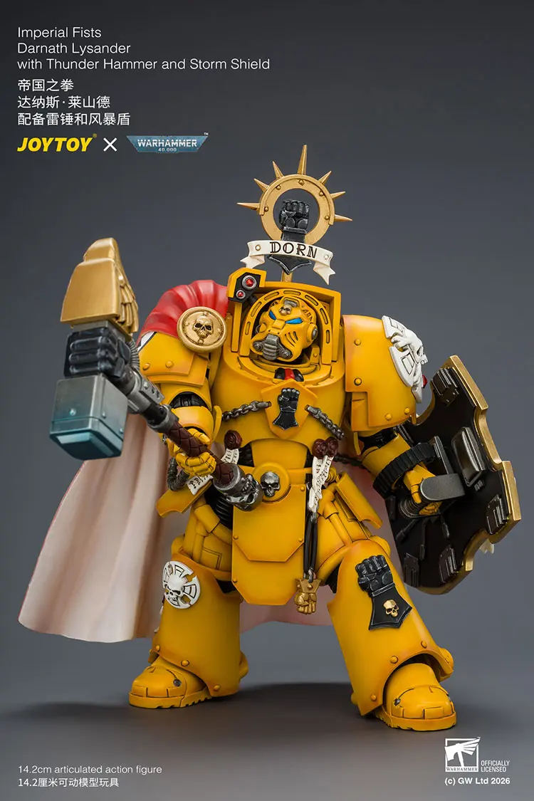 Action Figure - Imperial Fists Darnath Lysander with Thunder Hammer and Storm Shield 1 18 - JOYTOY Warhammer 40K rectangle image 10 Action Figure Imperial Fists Darnath Lysander With Thunder Hammer And Storm Shield 1 18 Joytoy Warhammer 40k Rectangle Image 10