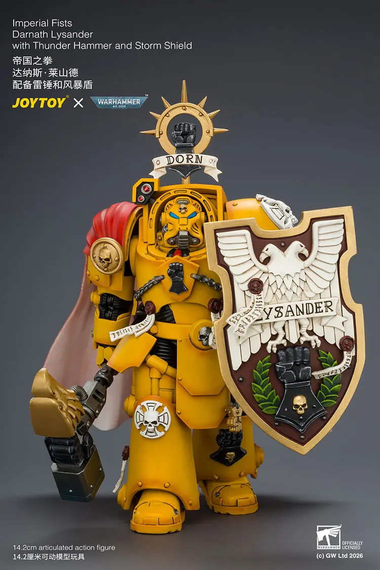 Action Figure - Imperial Fists Darnath Lysander with Thunder Hammer and Storm Shield 1 18 - JOYTOY Warhammer 40K rectangle image 11 Action Figure Imperial Fists Darnath Lysander With Thunder Hammer And Storm Shield 1 18 Joytoy Warhammer 40k Rectangle Image 11