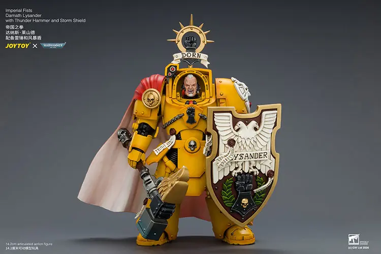 Action Figure - Imperial Fists Darnath Lysander with Thunder Hammer and Storm Shield 1 18 - JOYTOY Warhammer 40K rectangle image 2 Action Figure Imperial Fists Darnath Lysander With Thunder Hammer And Storm Shield 1 18 Joytoy Warhammer 40k Rectangle Image 2