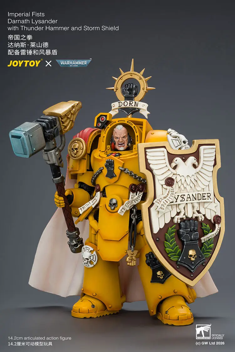 Action Figure - Imperial Fists Darnath Lysander with Thunder Hammer and Storm Shield 1 18 - JOYTOY Warhammer 40K rectangle image 3 Action Figure Imperial Fists Darnath Lysander With Thunder Hammer And Storm Shield 1 18 Joytoy Warhammer 40k Rectangle Image 3