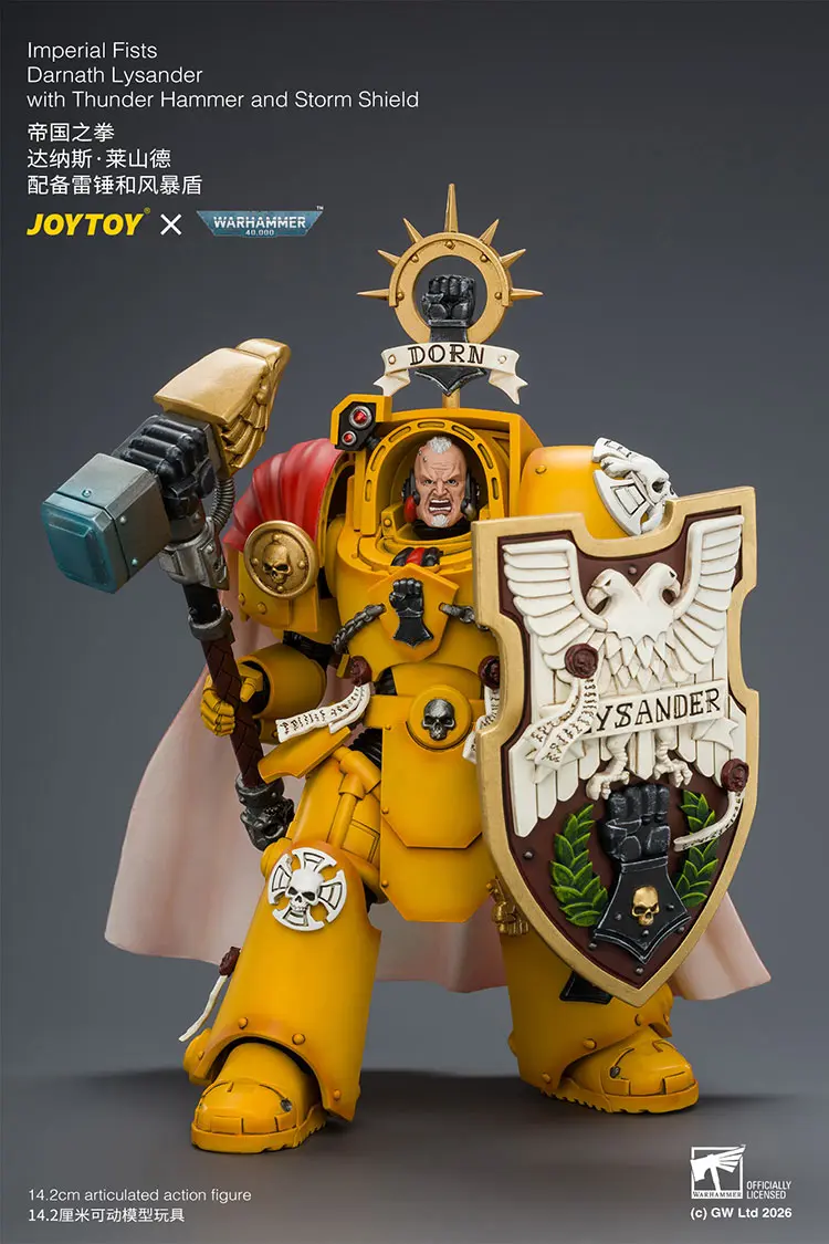 Action Figure - Imperial Fists Darnath Lysander with Thunder Hammer and Storm Shield 1 18 - JOYTOY Warhammer 40K rectangle image 6 Action Figure Imperial Fists Darnath Lysander With Thunder Hammer And Storm Shield 1 18 Joytoy Warhammer 40k Rectangle Image 6