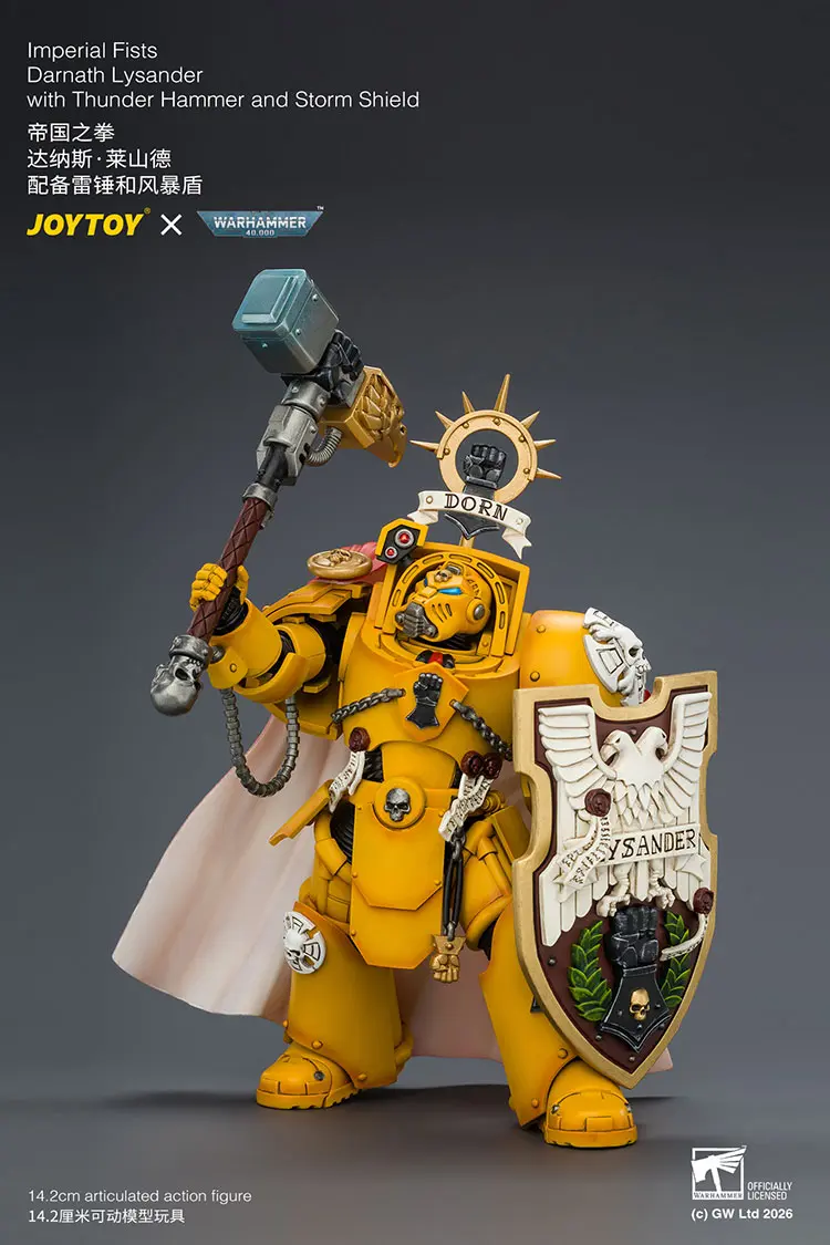 Action Figure - Imperial Fists Darnath Lysander with Thunder Hammer and Storm Shield 1 18 - JOYTOY Warhammer 40K rectangle image 9 Action Figure Imperial Fists Darnath Lysander With Thunder Hammer And Storm Shield 1 18 Joytoy Warhammer 40k Rectangle Image 9