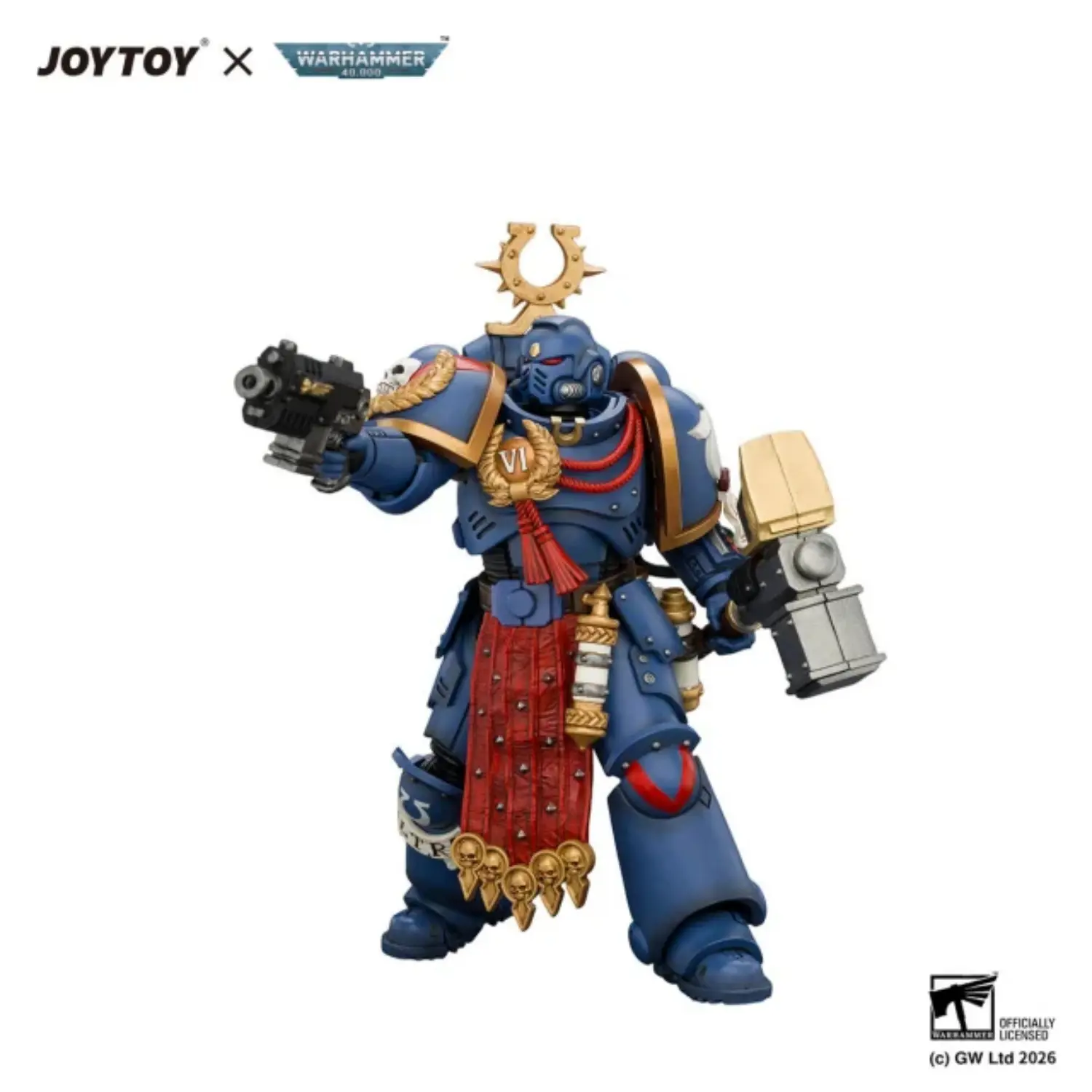 Action Figure - Ultramarines Ferren Areios with Thunder Hammer and Bolt Pistol 1 18 - JOYTOY Warhammer 40K in white background 4 Action Figure Ultramarines Ferren Areios With Thunder Hammer And Bolt Pistol 1 18 Joytoy Warhammer 40k In White Background 4