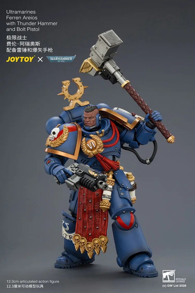 Action Figure - Ultramarines Ferren Areios with Thunder Hammer and Bolt Pistol 1 18 - JOYTOY Warhammer 40K rectangle image 5 Action Figure Ultramarines Ferren Areios With Thunder Hammer And Bolt Pistol 1 18 Joytoy Warhammer 40k Rectangle Image 5
