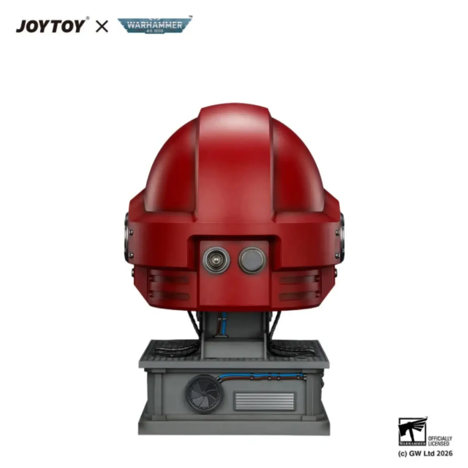 the back of Action Figure Helmet - Blood Angels MkX Helmet & Display Stand 1 1 Life-Size Wearable Replica - JOYTOY Warhammer 40K in white background The Back Of Action Figure Helmet Blood Angels Mkx Helmet & Display Stand 1 1 Life Size Wearable Replica Joytoy Warhammer 40k In White Background