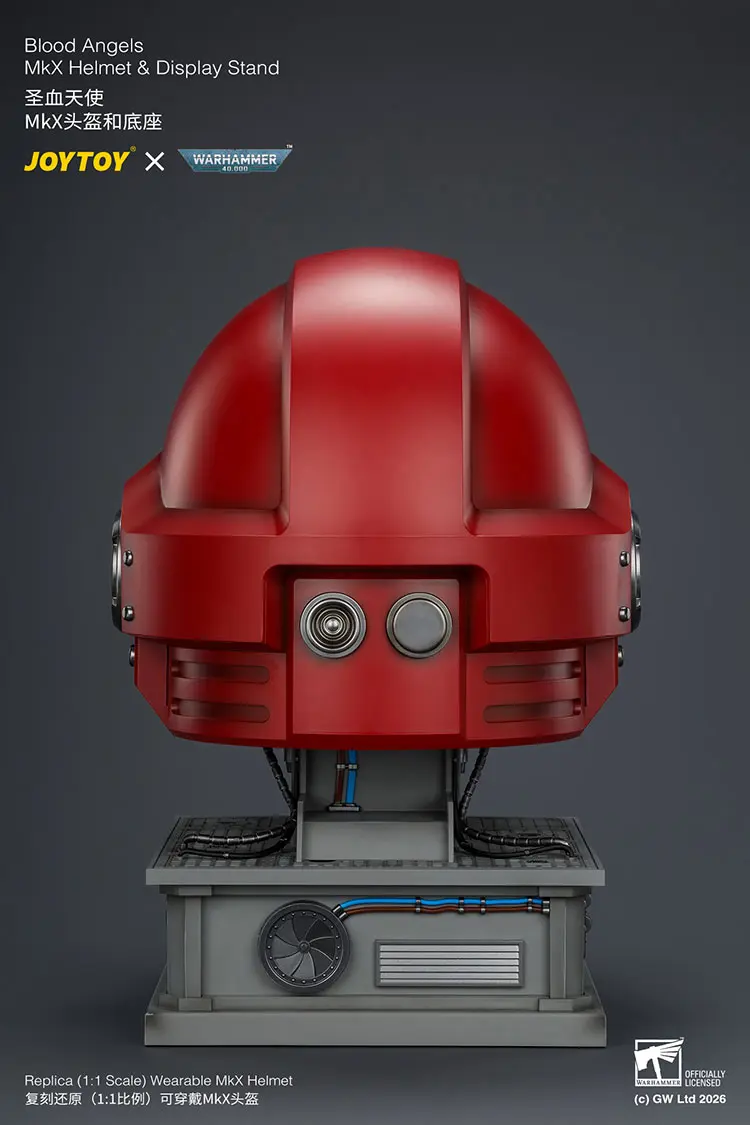 the back of Action Figure Helmet - Blood Angels MkX Helmet & Display Stand 1 1 Life-Size Wearable Replica - JOYTOY Warhammer 40K rectangle image The Back Of Action Figure Helmet Blood Angels Mkx Helmet & Display Stand 1 1 Life Size Wearable Replica Joytoy Warhammer 40k Rectangle Image