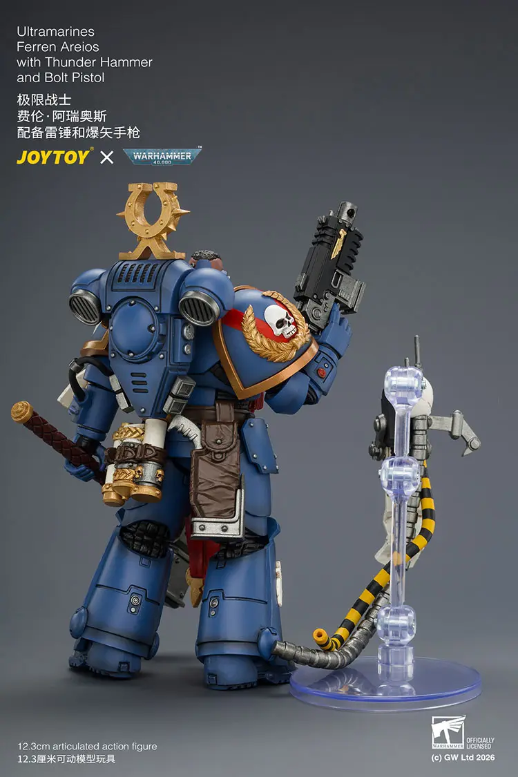 the back of Action Figure - Ultramarines Ferren Areios with Thunder Hammer and Bolt Pistol 1 18 - JOYTOY Warhammer 40K rectangle image The Back Of Action Figure Ultramarines Ferren Areios With Thunder Hammer And Bolt Pistol 1 18 Joytoy Warhammer 40k Rectangle Image