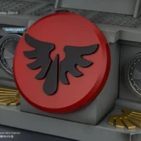 the details of the display stand of Action Figure Helmet - Blood Angels MkX Helmet 1 1 Life-Size Wearable Replica - JOYTOY Warhammer 40K rectangle image 3 The Details Of The Display Stand Of Action Figure Helmet Blood Angels Mkx Helmet 1 1 Life Size Wearable Replica Joytoy Warhammer 40k Rectangle Image 3