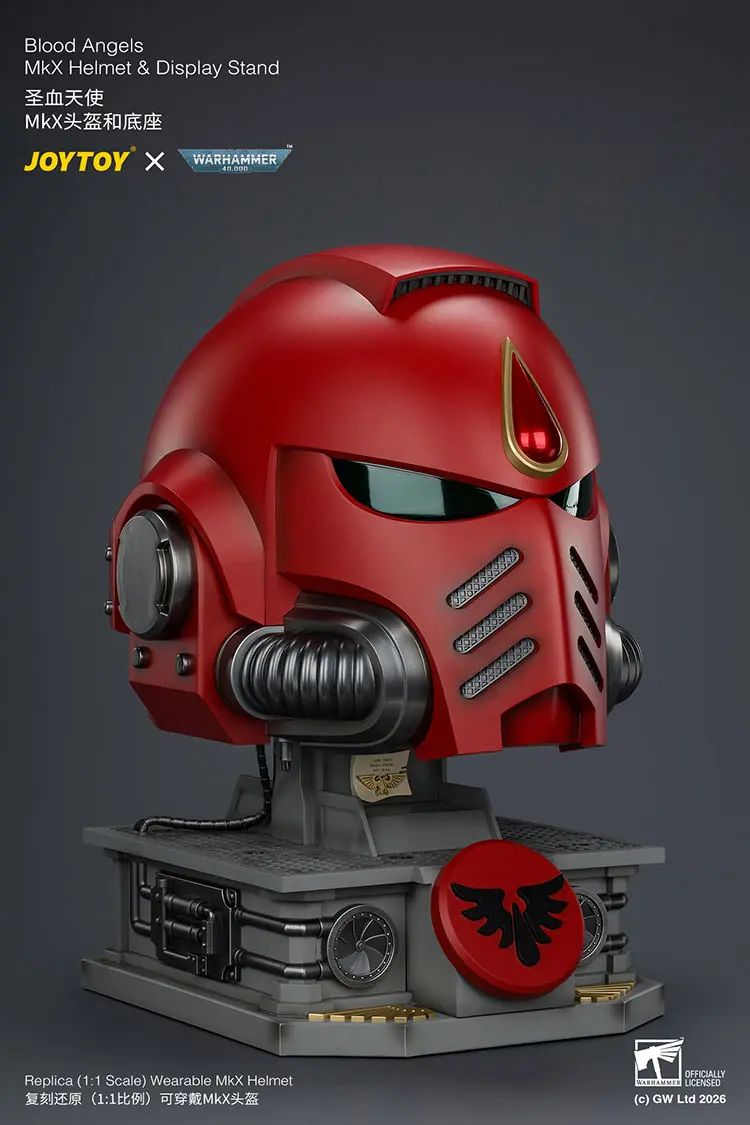 the front right of Action Figure Helmet - Blood Angels MkX Helmet & Display Stand 1 1 Life-Size Wearable Replica - JOYTOY Warhammer 40K rectangle image The Front Right Of Action Figure Helmet Blood Angels Mkx Helmet & Display Stand 1 1 Life Size Wearable Replica Joytoy Warhammer 40k Rectangle Image