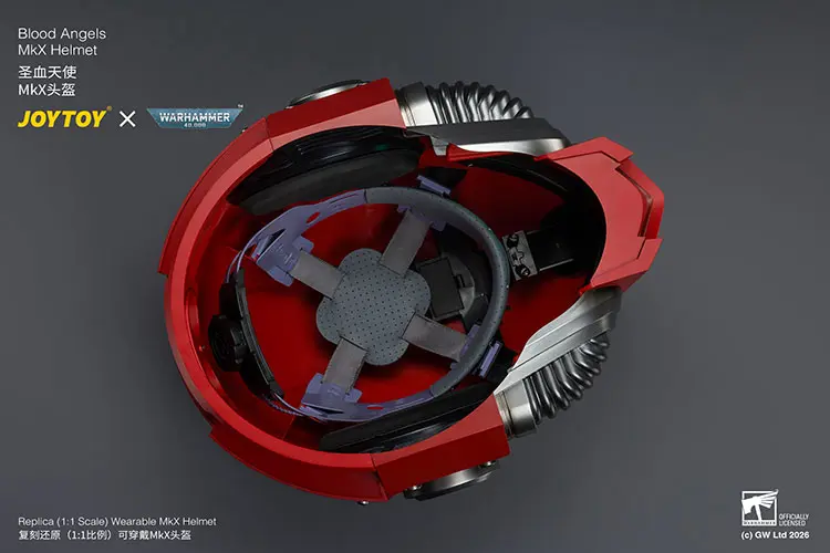 the inside of Action Figure Helmet - Blood Angels MkX 1 1 Life-Size Wearable Replica - JOYTOY Warhammer 40K rectangle image The Inside Of Action Figure Helmet Blood Angels Mkx 1 1 Life Size Wearable Replica Joytoy Warhammer 40k Rectangle Image