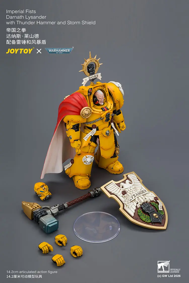 the parts of Action Figure - Imperial Fists Darnath Lysander with Thunder Hammer and Storm Shield 1 18 - JOYTOY Warhammer 40K rectangle image The Parts Of Action Figure Imperial Fists Darnath Lysander With Thunder Hammer And Storm Shield 1 18 Joytoy Warhammer 40k Rectangle Image