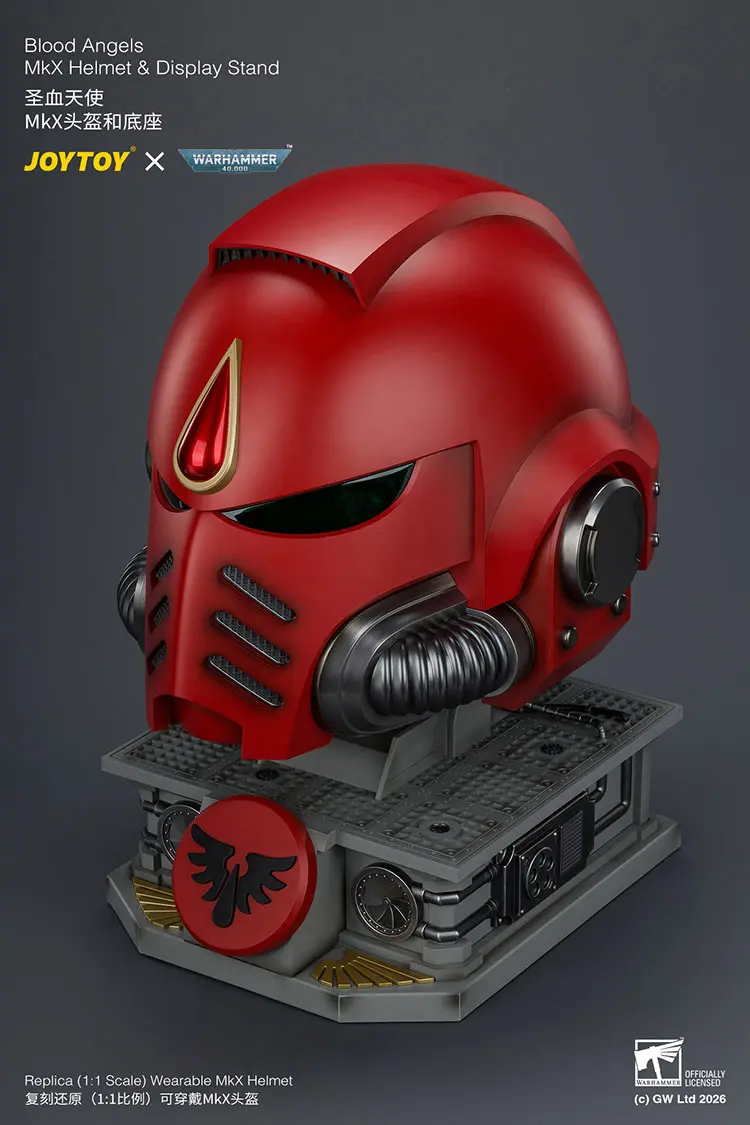 the up left front of Action Figure Helmet - Blood Angels MkX Helmet & Display Stand 1 1 Life-Size Wearable Replica - JOYTOY Warhammer 40K rectangle image The Up Left Front Of Action Figure Helmet Blood Angels Mkx Helmet & Display Stand 1 1 Life Size Wearable Replica Joytoy Warhammer 40k Rectangle Image